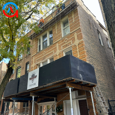 Three Flat Tuckpointing Chicago - We recently finished a tuckpointing project on a three-flat building where the top right corner had some structural bulging. Our team addressed the issue and reinforced the area, restoring both safety and appearance along with some other minor fixes. Three Flat Tuckpointing Chicago - We recently finished a tuckpointing project on a three-flat building where the top right corner had some structural bulging. Our team addressed the issue and reinforced the area, restoring both safety and appearance along with some other minor fixes.