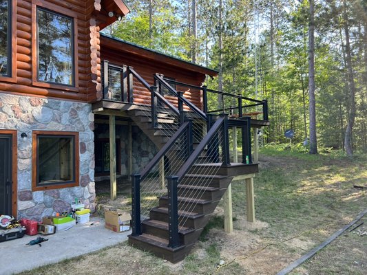 Cable rail deck - This deck was built up north in Mio, MI Cable rail deck - This deck was built up north in Mio, MI