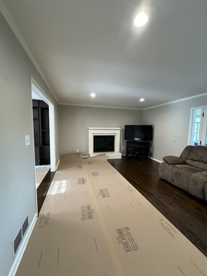 Living room expansion - This project was one for the books! With the clients wanting more room for there new born we took this small living room and turned it into a larger living room. Living room expansion - This project was one for the books! With the clients wanting more room for there new born we took this small living room and turned it into a larger living room.