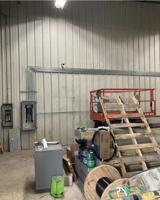 Installation of New Panel - This project was done in a commercial building ceiling. The wiring was in bad shape and needed to install new pipe to the new panel. Installation of New Panel - This project was done in a commercial building ceiling. The wiring was in bad shape and needed to install new pipe to the new panel.