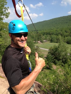 Pocono Mountain Zipline - Gear up, Hook up and step off for an amazing ride! 900 feet long, 80 feet high and speeds up to 30 MPH! Pocono Mountain Zipline - Gear up, Hook up and step off for an amazing ride! 900 feet long, 80 feet high and speeds up to 30 MPH!