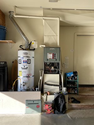 Full system replacement - This customer wanted more a more efficient system so they opted to go with 2 stage gas & variable speed motor with an 18 seer 2 stage condenser vs their old single stage heat & 10 seer a/c Full system replacement - This customer wanted more a more efficient system so they opted to go with 2 stage gas & variable speed motor with an 18 seer 2 stage condenser vs their old single stage heat & 10 seer a/c