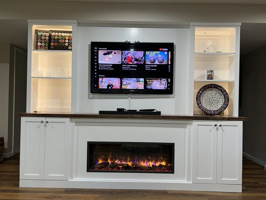Custom fireplace wall unit - This Is a custom hand crafted unit built in our local cabinet shop.