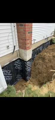 Waterproofing - Customer had called in medford, she had stated she was having flooding issues in her basement. We accessed the problem right away. There were several cracks in the foundation wall. Infiltrating the structure allowing water to pass. First we injected all cracks with an epoxy injection system. Went over the cracks with hydraulic cement. Finishing off the wall with a moisture barrier coating, as well as water and ice shield membrane. Issue was resolved and customer was more than happy with the outcome. Waterproofing - Customer had called in medford, she had stated she was having flooding issues in her basement. We accessed the problem right away. There were several cracks in the foundation wall. Infiltrating the structure allowing water to pass. First we injected all cracks with an epoxy injection system. Went over the cracks with hydraulic cement. Finishing off the wall with a moisture barrier coating, as well as water and ice shield membrane. Issue was resolved and customer was more than happy with the outcome.
