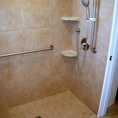 Age In Place Upgrades - Elderly customer is happy in her home but needed Age-In-Place upgrades to her shower in order to stay in her home. I installed 2 new grab bars to allow her to safely enter and leave the shower. Age In Place Upgrades - Elderly customer is happy in her home but needed Age-In-Place upgrades to her shower in order to stay in her home. I installed 2 new grab bars to allow her to safely enter and leave the shower.