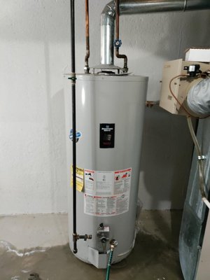 Water Heater Installation - Replacement of 50 gallon Natural gas water heater with new 3/4 shut off valve