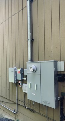 320 amp overhead panel upgrade - Replaced existing 100 amp panel with new 320amp and 2 car chargers:) 320 amp overhead panel upgrade - Replaced existing 100 amp panel with new 320amp and 2 car chargers:)