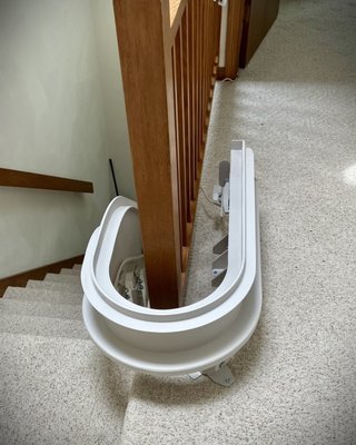 Curved Stairlift Install - Bruno custom curved stairlift. Call for a free quote today! Curved Stairlift Install - Bruno custom curved stairlift. Call for a free quote today!