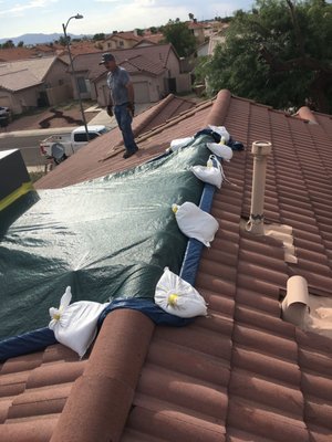 Roof Tarping/Weather Damage- Emergency Mitigation! - If your home was damaged from a storm, turn to the team at ServiceMaster by ORC for immediate assistance. We know monsoons can come through with a vengeance and show no mercy towards your roof!
When you notice a leak, give us a call immediately! No matter if it's still raining, we will get up there and tarp your roof to avoid any further water damage to your home or business. We are the only mitigation company that will provide tarp-up and boarding services while it's raining cats and dogs! We know how important urgency is to you, when mitigating damages to your property! We know it's your top priority! It's ours too.
Reach us here at (623) 266-6755! Roof Tarping/Weather Damage- Emergency Mitigation! - If your home was damaged from a storm, turn to the team at ServiceMaster by ORC for immediate assistance. We know monsoons can come through with a vengeance and show no mercy towards your roof!
When you notice a leak, give us a call immediately! No matter if it's still raining, we will get up there and tarp your roof to avoid any further water damage to your home or business. We are the only mitigation company that will provide tarp-up and boarding services while it's raining cats and dogs! We know how important urgency is to you, when mitigating damages to your property! We know it's your top priority! It's ours too.
Reach us here at (623) 266-6755!