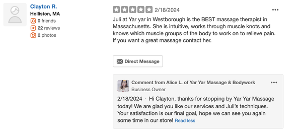 people give us decent reviews! - Hi Folks, check our customer reviews, our massagist have very good skills, come and take a relax time! people give us decent reviews! - Hi Folks, check our customer reviews, our massagist have very good skills, come and take a relax time!