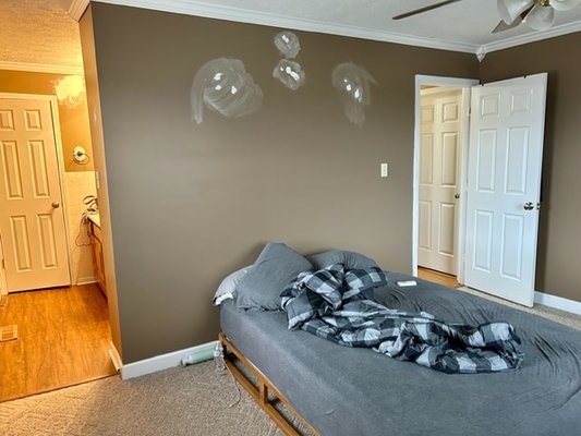 Bedroom Refresh - This remodel was done on the master bedroom of a young couple after the purchase of their first home. They were looking for a comfortable, restful place to retreat at the end of the day as they continue to work on updating the rest of their new home. Bedroom Refresh - This remodel was done on the master bedroom of a young couple after the purchase of their first home. They were looking for a comfortable, restful place to retreat at the end of the day as they continue to work on updating the rest of their new home.