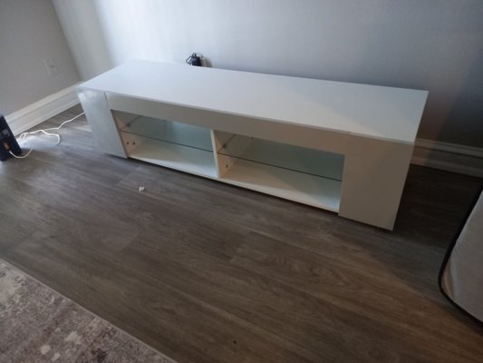 Assembly furniture - This was a job assembling a bathroom cabinet (which had to be mounted behind the toilet and the cistern had to be unscrewed, but it seems to have worked out well), a TV stand, a chair, and also disassembling and assembling a bed.