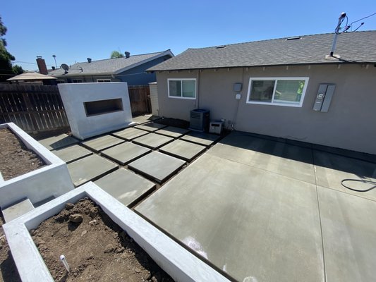 Stepping Square Patio - We can’t be stopped; job after job, we keep on impressing and making homes look 10 times better. This homeowner wanted stepping squares with a large patio in the back, and we did just that. 12-yard pour with wire mesh. All done in 3 days! Stepping Square Patio - We can’t be stopped; job after job, we keep on impressing and making homes look 10 times better. This homeowner wanted stepping squares with a large patio in the back, and we did just that. 12-yard pour with wire mesh. All done in 3 days!