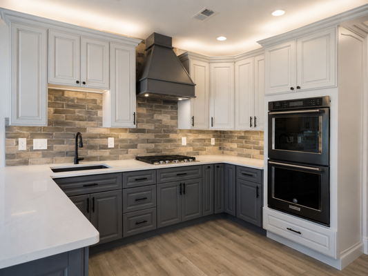 Medium modern Kitchen 2026 - This stunning modern kitchen features elegant white shaker cabinets paired with a custom blue-gray island, creating the perfect balance between timeless design and modern luxury. The bright quartz countertops, premium stainless steel appliances, detailed backsplash selections, and modern pendant lighting give this kitchen a clean, sophisticated, and upscale appearance.
Our team carefully selected every fixture, cabinet detail, hardware finish, and lighting element to create a functional yet luxurious space perfect for everyday living and entertaining. Medium modern Kitchen 2026 - This stunning modern kitchen features elegant white shaker cabinets paired with a custom blue-gray island, creating the perfect balance between timeless design and modern luxury. The bright quartz countertops, premium stainless steel appliances, detailed backsplash selections, and modern pendant lighting give this kitchen a clean, sophisticated, and upscale appearance.
Our team carefully selected every fixture, cabinet detail, hardware finish, and lighting element to create a functional yet luxurious space perfect for everyday living and entertaining.