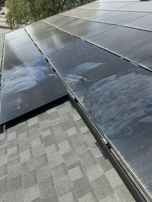 Solar panel wash - This customer called us out about egged solar panels. The stains were there for several weeks, but nothing we couldn’t take care of. Solar panel wash - This customer called us out about egged solar panels. The stains were there for several weeks, but nothing we couldn’t take care of.