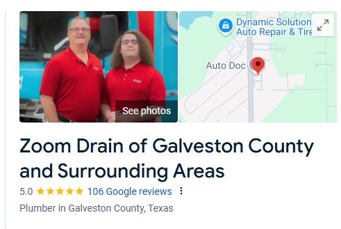 Residential Services - Zoom Drain Galveston provides 24/7, 365 drain and sewer services from emergency issues to planned maintenance. No matter what your problem, Zoom Drain possesses the complete arsenal of equipment and expertise needed to resolve any problem.
For whatever your home's plumbing needs are, Zoom is here to help.
Drain Services:
-Kitchen and bathroom sinks
-Shower and tub drains
-Floor drains
-Main sewer lines
-Outdoor drains
Sewer Services:
A clogged or damaged sewer line can escalate into a full-blown nightmare. We offer professional sewer service to maintain the health of your system. From specialized tools to thorough inspections, our sewer cleaning service ensures blockages and buildup are resolved completely.
You should call a plumber for sewer service when:
-Repeated backups in your toilet or drains
-Unpleasant odors near your property
-Slow draining in multiple fixtures
-Gurgling sounds in pipes
-Unexplained yard changes like soggy patches, sinkholes, or sudden plant overgrowth
Give us a call or message us today! We have technicians ready to help! Residential Services - Zoom Drain Galveston provides 24/7, 365 drain and sewer services from emergency issues to planned maintenance. No matter what your problem, Zoom Drain possesses the complete arsenal of equipment and expertise needed to resolve any problem.
For whatever your home's plumbing needs are, Zoom is here to help.
Drain Services:
-Kitchen and bathroom sinks
-Shower and tub drains
-Floor drains
-Main sewer lines
-Outdoor drains
Sewer Services:
A clogged or damaged sewer line can escalate into a full-blown nightmare. We offer professional sewer service to maintain the health of your system. From specialized tools to thorough inspections, our sewer cleaning service ensures blockages and buildup are resolved completely.
You should call a plumber for sewer service when:
-Repeated backups in your toilet or drains
-Unpleasant odors near your property
-Slow draining in multiple fixtures
-Gurgling sounds in pipes
-Unexplained yard changes like soggy patches, sinkholes, or sudden plant overgrowth
Give us a call or message us today! We have technicians ready to help!