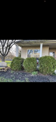 Landscaping before and afters. - Before and after of some flowerbed renovation we did.