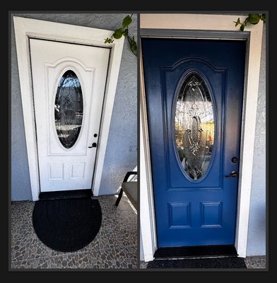 Entrance Door Painting - A touch of a new coat of fresh paint and adding a new color just does its’ magic. Entrance Door Painting - A touch of a new coat of fresh paint and adding a new color just does its’ magic.