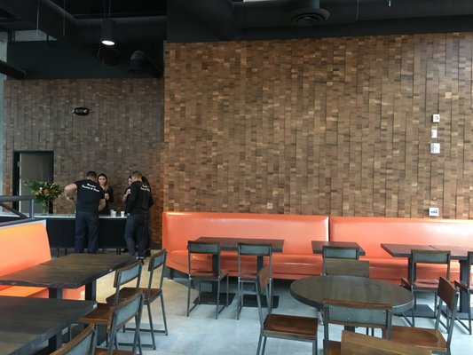 Commercial Project - Wall Paneling Installation - Restaurant in Downtown Portland. Wall paneling installation. Commercial Project - Wall Paneling Installation - Restaurant in Downtown Portland. Wall paneling installation.