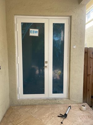 Front door wood to impact - Here we changed a small door to impact there isn't a job too small for us.