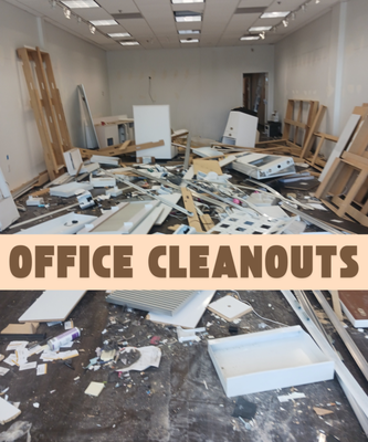 Office Cleanout - Mountain Man Junk Solutions provides efficient and reliable office cleanouts for businesses of all sizes across Salt Lake City. Whether you're relocating, downsizing, or clearing out old furniture and equipment, our team handles desks, chairs, cubicles, electronics, filing cabinets, and more. We remove items safely with minimal disruption to your workspace and donate usable items whenever possible. From single offices to multi-floor buildings, we make the cleanout process quick, organized, and completely stress-free.