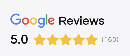 5 Star Google Reviews! - 160 + 5 star reviews on Google!