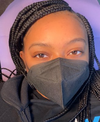 Before and After lash extensions - This is a before and after of lash extensions being applied. This set is called the va va voom set. This lash set is a voluminous lash set.