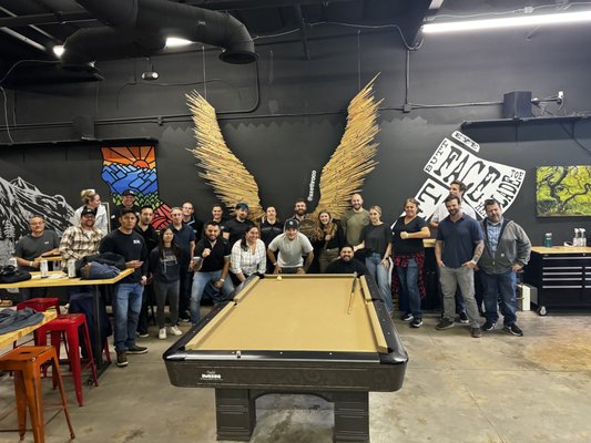 Corporate Events 2024 - Axe throwing is an interactive sport, and we'd go as far as to say it keeps you interacting intimately. It keeps you engaged and focused, and when you work on a common goal, it inspires cooperation. When in the workplace, the importance of teamwork and cooperation is prevalent. Experiencing something compelling with your peers gives you a common ground. Whether it's the thrill of friendly competition, or working together and experiencing a new activity that is fun and different, you leave here with a whole new bond.
We’ve got all of the necessities when it comes to a team-building, birthday, or holiday party. We have a smooth check-in process, coaches who run through a safety briefing, personalized coaching, multiple different projected target games to play (don’t worry, we are still throwing real axes at real wood) and a kitchen on the way to feed your hungry coworkers.
End your search here! This is the one-stop-shop with seamless event planning and the most fun guaranteed. Corporate Events 2024 - Axe throwing is an interactive sport, and we'd go as far as to say it keeps you interacting intimately. It keeps you engaged and focused, and when you work on a common goal, it inspires cooperation. When in the workplace, the importance of teamwork and cooperation is prevalent. Experiencing something compelling with your peers gives you a common ground. Whether it's the thrill of friendly competition, or working together and experiencing a new activity that is fun and different, you leave here with a whole new bond.
We’ve got all of the necessities when it comes to a team-building, birthday, or holiday party. We have a smooth check-in process, coaches who run through a safety briefing, personalized coaching, multiple different projected target games to play (don’t worry, we are still throwing real axes at real wood) and a kitchen on the way to feed your hungry coworkers.
End your search here! This is the one-stop-shop with seamless event planning and the most fun guaranteed.