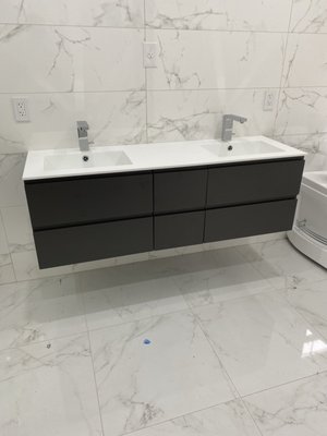 Bathroom Plumbing - New Faucet Installation. Customer called around 8pm in a jam and we came right out to help. Beautiful bathroom and a happy customer. Bathroom Plumbing - New Faucet Installation. Customer called around 8pm in a jam and we came right out to help. Beautiful bathroom and a happy customer.