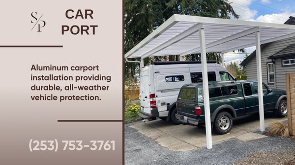 Aluminum Carport Installation - This project features a custom aluminum carport installation designed to provide durable, all-weather vehicle protection. The structure was securely installed with a clean, modern look to match the home’s exterior. Low-maintenance materials ensure long-term performance against rain, snow, and sun. Aluminum Carport Installation - This project features a custom aluminum carport installation designed to provide durable, all-weather vehicle protection. The structure was securely installed with a clean, modern look to match the home’s exterior. Low-maintenance materials ensure long-term performance against rain, snow, and sun.