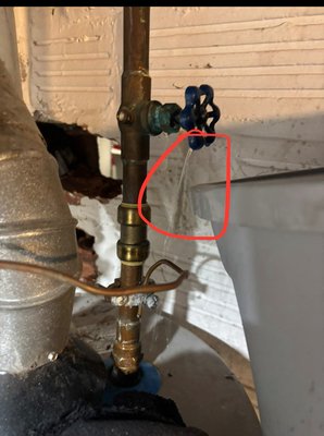 Water heater leaking line replacement - Before and after water heater repair leak from bad shut off valve.
