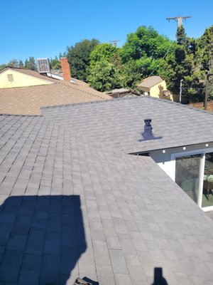 New shingle composition roof - Remove the old shingle composition roof 3 layers install CDX plywood red and barrier pass inspection replace the air conditioning unit and install new roof shingle composition by Solaris