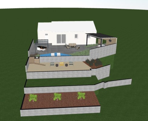Backyard Design PB - This was a backyard design for a client that wanted to elevate his backyard space and really give it a modern and luxurious feel.