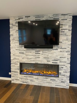 Stunning Fireplaces - Our architectural stacked stone selections are great for fireplaces and design walls. Let us help selecting a ledger stone from our showroom. A professional installation service is also available for a hustle free remodeling of a fireplace, kitchen, bath, basement, laundry room and office space