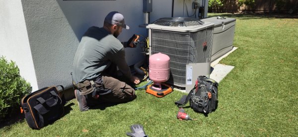 AC Refrigerant Leak Repair & Recharge in Mountain View - This AC system was low on refrigerant due to a leaking Schrader valve core. We replaced the damaged core, verified the repair, and charged the system with the correct amount of refrigerant.
Low refrigerant does not always mean a major leak. It may be caused by a small leak at a service valve or fitting, or the system may not have received enough additional refrigerant during installation, especially when the indoor and outdoor units are connected by a longer refrigerant line.
After service, the system was tested and confirmed to be cooling properly. AC Refrigerant Leak Repair & Recharge in Mountain View - This AC system was low on refrigerant due to a leaking Schrader valve core. We replaced the damaged core, verified the repair, and charged the system with the correct amount of refrigerant.
Low refrigerant does not always mean a major leak. It may be caused by a small leak at a service valve or fitting, or the system may not have received enough additional refrigerant during installation, especially when the indoor and outdoor units are connected by a longer refrigerant line.
After service, the system was tested and confirmed to be cooling properly.