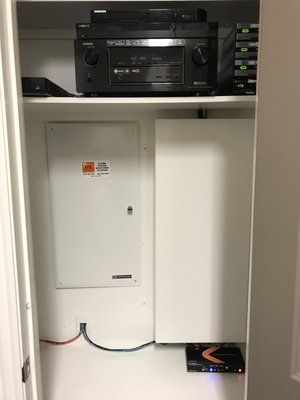 AV Closet Clean Up - This customer in Prosper, Texas had a messy AV closet left by another unknown company. We came in and cleaned up the wires and got everything working great for them. AV Closet Clean Up - This customer in Prosper, Texas had a messy AV closet left by another unknown company. We came in and cleaned up the wires and got everything working great for them.