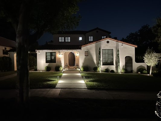 Custom outdoor and landscape lighting. - We installed custom outdoor and landscape lighting to highlight the home’s architecture and improve safety and visibility at night. This included pathway lights, accent lights for trees and plants, and wall-mounted fixtures for the exterior. The lighting not only adds curb appeal but also creates a warm, welcoming atmosphere after dark