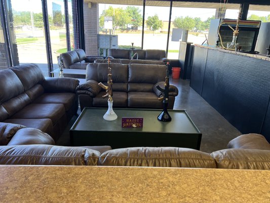LOUNGE AREA IN EDMOND, OKLAHOMA - Upgraded our longe area with couches and TVs to accommodate our local customers 🔥