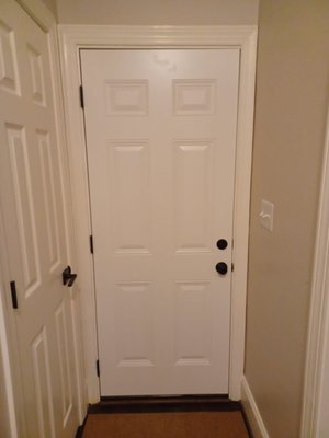 Door Removal & Installation - These are Removals & installs on old drafty doors. Trimmed, Caulked, Squared: The whole 9 yards. 10 Years Experience.