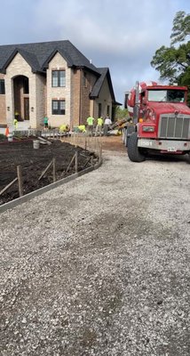 Addison driveway project - This new concrete installation was done on a new build home 2023