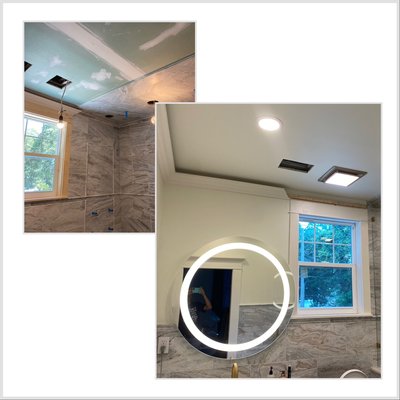 Bathroom remodel - Can lighting, exhaust fan, gfi for countertop space and for bidet, power for light up mirror