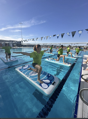 Paddle Board Yoga - Join us for a balance and strengthening course that combines traditional yoga techniques and small cardio runs on paddle boards! Paddle Board Yoga - Join us for a balance and strengthening course that combines traditional yoga techniques and small cardio runs on paddle boards!