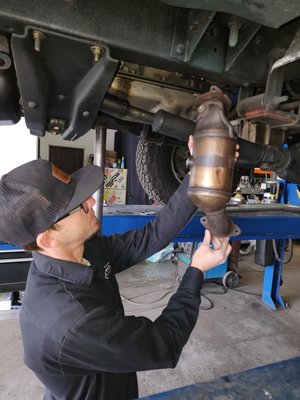 Catalytic converter replacement - Performance Muffler can help you replace your worn or faulty catalytic converter. We carry OBD II and OE grade parts for a factory fit and finish. Lifetime warranty on installation and 5 year manufactures warranty.
Free check engine light diagnosis. Catalytic converter replacement - Performance Muffler can help you replace your worn or faulty catalytic converter. We carry OBD II and OE grade parts for a factory fit and finish. Lifetime warranty on installation and 5 year manufactures warranty.
Free check engine light diagnosis.