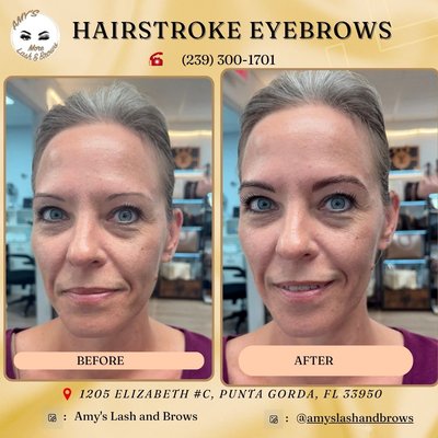 Hairstroke Brows - Natural Brow Transformation - This Hairstroke Brow transformation was customized to create natural-looking brows that enhance facial features and restore confidence. Every brow is designed to complement the client's unique face shape, skin tone, and style.

📍 Punta Gorda, FL

📞 239-300-1701