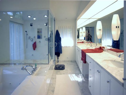 Bathroom Remodeling - Your day begins and ends in the bathroom, so why not pamper yourself? Let S.N. Peck Builder, Inc. create a luxurious and elegant bathroom oasis to reflect your lifestyle. Bathroom renovations and additions are not just a solid investment. They are also an opportunity to transform a cramped or outdated room into a personal oasis of comfort, safety, and beauty.
Second only to kitchen renovations in terms of value, bathroom remodeling projects can result in a significantly higher home sale prices and bring you years of personal relaxation and enjoyment. Bathroom Remodeling - Your day begins and ends in the bathroom, so why not pamper yourself? Let S.N. Peck Builder, Inc. create a luxurious and elegant bathroom oasis to reflect your lifestyle. Bathroom renovations and additions are not just a solid investment. They are also an opportunity to transform a cramped or outdated room into a personal oasis of comfort, safety, and beauty.
Second only to kitchen renovations in terms of value, bathroom remodeling projects can result in a significantly higher home sale prices and bring you years of personal relaxation and enjoyment.