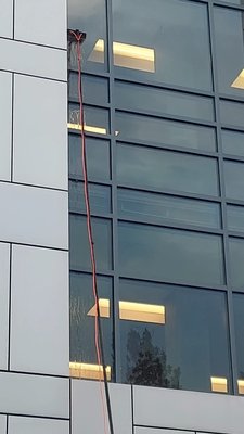 Commercial Building Exterior Windows 60 feet up cleaning from the ground with our water fed window wand. - Commercial buildings with many exterior windows, Nick cleaned in one days time, and all from the ground. The results...beautifully cleaned, streak free glass windows. Commercial Building Exterior Windows 60 feet up cleaning from the ground with our water fed window wand. - Commercial buildings with many exterior windows, Nick cleaned in one days time, and all from the ground. The results...beautifully cleaned, streak free glass windows.