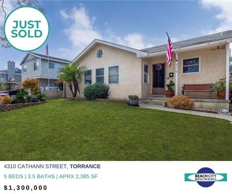 Torrance home sold by Jocelyn and Michael Backes - Represented the buyers. Another family helped with their home purchase in Torrance.