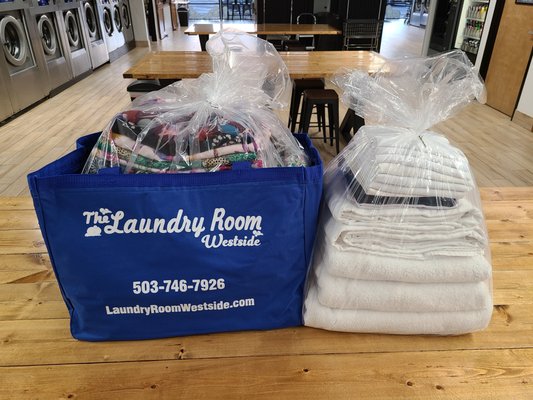 Laundry Service - Laundry service provided to residential and commercial clients. Call for details or schedule a pickup on our website at: https://www.laundryroomwestside.com/pick-up-delivery/ Laundry Service - Laundry service provided to residential and commercial clients. Call for details or schedule a pickup on our website at: https://www.laundryroomwestside.com/pick-up-delivery/