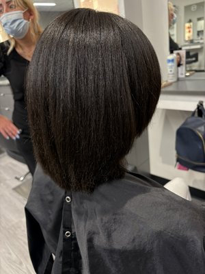 Brazilian Blowout Treatment - A Brazilian Blowout is a professional hair-smoothing treatment designed to reduce frizz, improve shine, and make hair more manageable while keeping its natural movement and body. Benefits of a Brazilian Blowout
Reduces frizz: Helps control frizz even in humid or rainy conditions
Adds shine: Leaves hair looking glossy, smooth, and healthier
Improves manageability: Makes hair easier and faster to style and blow-dry
Keeps natural texture: Unlike some straightening treatments, it doesn’t have to make hair pin-straight unless desired
Strengthens hair: Also, can help protect hair from damage and breakage
Works on many hair types: Suitable for color-treated, highlighted, curly, or wavy hair
Long-lasting results: Effects typically last around 12-14 weeks with proper care
Customizable: Stylists can adjust the treatment to reduce volume, smooth curls, or simply tame frizz Brazilian Blowout Treatment - A Brazilian Blowout is a professional hair-smoothing treatment designed to reduce frizz, improve shine, and make hair more manageable while keeping its natural movement and body. Benefits of a Brazilian Blowout
Reduces frizz: Helps control frizz even in humid or rainy conditions
Adds shine: Leaves hair looking glossy, smooth, and healthier
Improves manageability: Makes hair easier and faster to style and blow-dry
Keeps natural texture: Unlike some straightening treatments, it doesn’t have to make hair pin-straight unless desired
Strengthens hair: Also, can help protect hair from damage and breakage
Works on many hair types: Suitable for color-treated, highlighted, curly, or wavy hair
Long-lasting results: Effects typically last around 12-14 weeks with proper care
Customizable: Stylists can adjust the treatment to reduce volume, smooth curls, or simply tame frizz