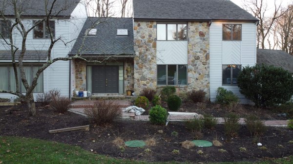 Luxury Designer Asphalt Shingle Install - This was a partial Luxury shingle install to accent the original cedar shakes. We removed old, failing cedar shakes, installed a new plywood deck to the roof and then installed CertainTeed Belmont Luxury Shingles.  Really created great curb appeal to this already beautiful home.